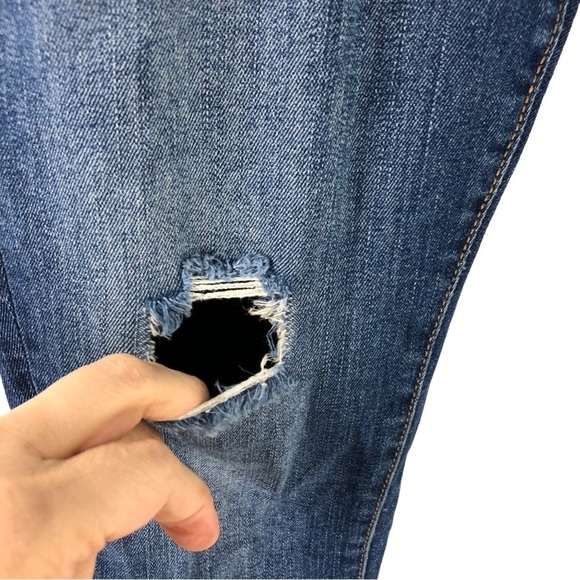 Gap Factory Low Rise Skinny Fit Sz 0/25 Distressed Medium Blue Stretch - Picture 3 of 9